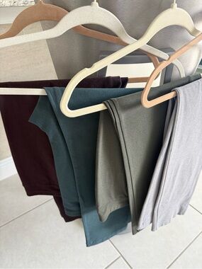 Eileen Fisher Straight-Leg Pants in Burgundy, Teal, Olive & Gray $38 each